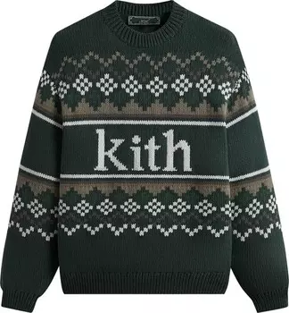 Свитер Kith Fairisle 'Frond', зеленый