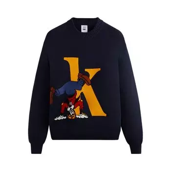 Свитер Kith For Mickey & Friends Goofy K Crewneck 'Nocturnal', синий