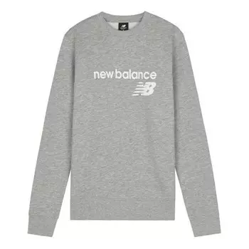 Свитер классический основной флисовый экипаж New Balance, серый