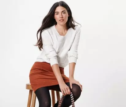 Свитер клетчатой структуры Tchibo, кремово-белый