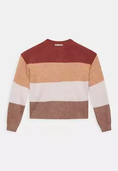 Свитер Kogsandy Stripe Kids ONLY, цвет spiced apple/leather brown/lavender fog/rose brown