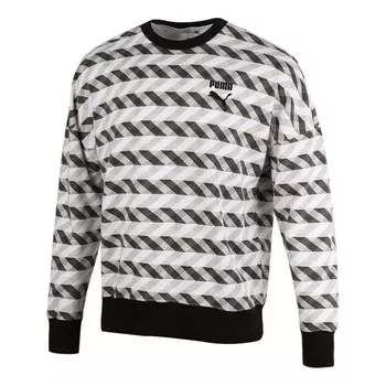 Свитер kontrast crew neck sweater 'white black' Puma, белый