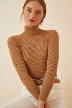 Свитер - Коричневый - Классический крой Happiness stanbul, коричневый