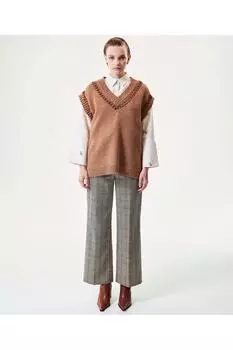 Свитер - Коричневый - Классический крой Machka, коричневый