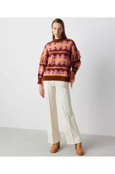 Свитер - Коричневый - Классический крой pekyol, коричневый