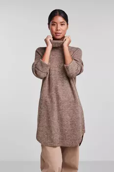 Свитер - Коричневый - Классический крой PIECES, коричневый