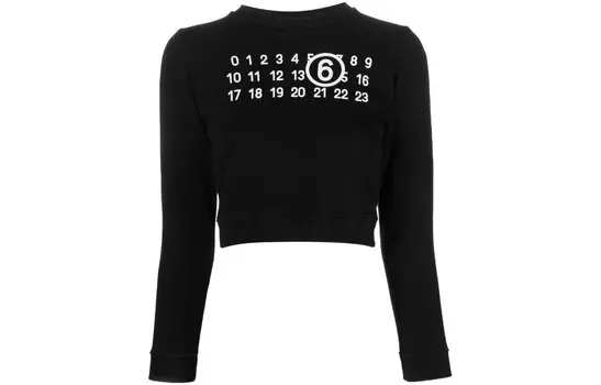 Свитер короткий Mm6 Maison Margiela женский, черный