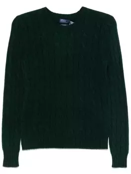 Свитер косичной вязки Polo Ralph Lauren, зеленый