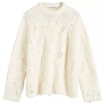 Свитер косой вязки Acne Studios, бежевый