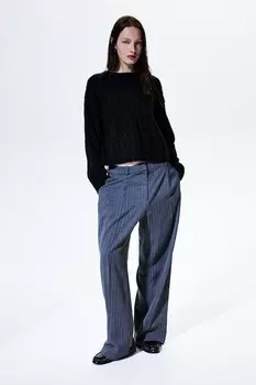 Свитер косой вязки H&M, черный