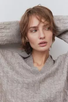 Свитер косой вязки H&M, серый