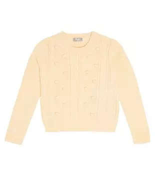 Свитер косой вязки из натуральной шерсти Il Gufo, белый