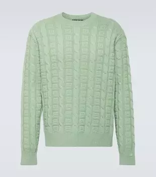 Свитер косой вязки из смесовой шерсти Acne Studios, зеленый