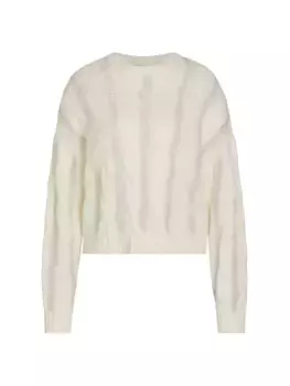 Свитер косой вязки из смесовой шерсти Naadam, слоновая кость