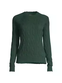 Свитер косой вязки Minnie Rose, цвет pine