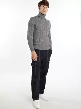 Свитер косой вязки Mo, серый