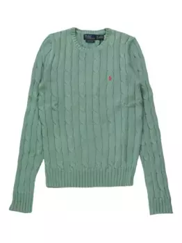 Свитер косой вязки POLO RALPH LAUREN, зеленый