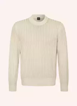 Свитер крибен Boss, бежевый