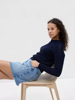 Свитер крючком Gap, синий