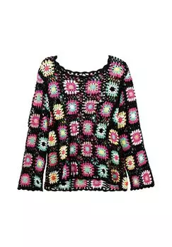 Свитер крючком по схеме Joebrowns, цвет Schwarz Gemustert