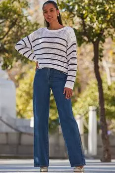 Свитер крючком Sosandar, белый