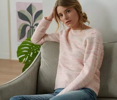 Свитер крупной вязки из фантазийной пряжи Tchibo