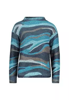 Свитер крупной вязки с принтом BETTY BARCLAY, цвет Dark Blue/petrol