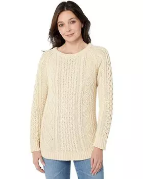 Свитер L.L.Bean Signature Cotton Fisherman Tunic, бежевый