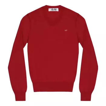 Свитер l/s basic t-shirt small red emblem 'red' Comme Des Garcons Play, красный