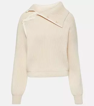 Свитер la maille vega из смесовой шерсти Jacquemus, бежевый