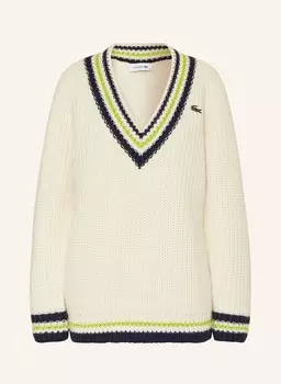 Свитер LACOSTE, экрю/темно-синий