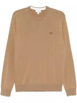 Свитер Lacoste с нашивками под крокодила, коричневый