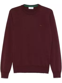 Свитер Lacoste с нашивками под крокодила, красный