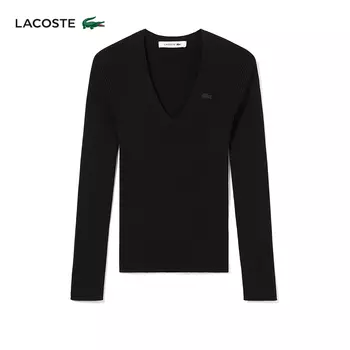 Свитер Lacoste с v-образным вырезом, бордовый/винно-красный