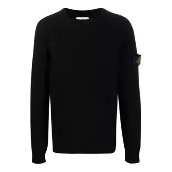 Свитер lambswool crew knit 'black' Stone Island, черный