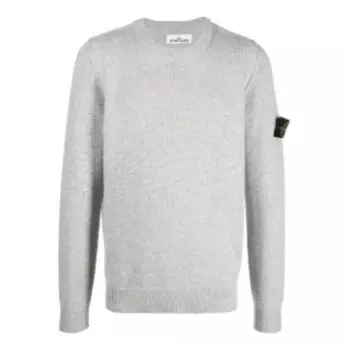 Свитер lambswool crew neck knit 'pearly grey' Stone Island, серый