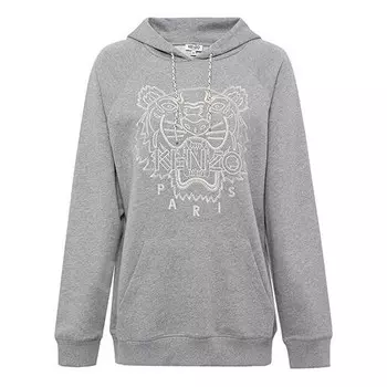 Свитер large tiger head hoodie 'light grey' Kenzo, серый