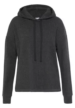 Свитер LASCANA Hoodie, цвет anthrazit-meliert