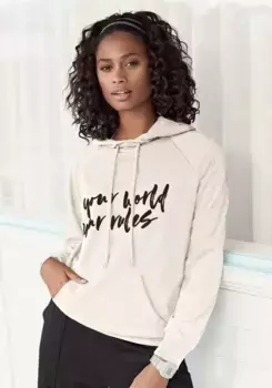 Свитер LASCANA из мягкого потового материала, цвет Ecru