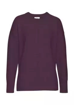 Свитер LASCANA с круглым вырезом, выполнен из очень мягкого качественного трикотажа, фиолетовый