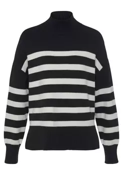 Свитер LASCANA Streifen, черный