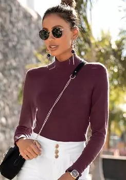 Свитер LASCANA Strick, цвет brombeer