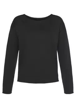 Свитер LASCANA Sweatshirt, черный