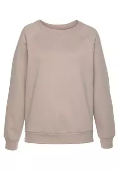 Свитер LASCANA Sweatshirt, серо-бежевый