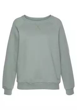 Свитер LASCANA Sweatshirt, светло-зеленый