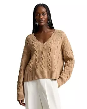 Свитер Lauren Ralph Lauren из смеси шерсти и кашемира, коричневый/бежевый