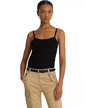 Свитер LAUREN Ralph Lauren Petite Linen-Blend Sweater Tank Top, черный