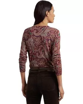 Свитер LAUREN Ralph Lauren Petite Paisley Cotton-Blend Sweater, мульти
