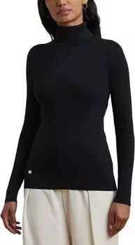 Свитер Lauren Ralph Lauren Ribbed Turtleneck Sweater, цвет Polo Black Lurex