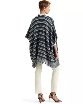 Свитер LAUREN Ralph Lauren Striped Cotton Fringe-Trim Cardigan, цвет French Navy Multi